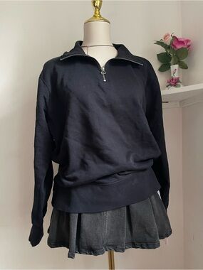 Classic Black Half-Zip Women's Sweater